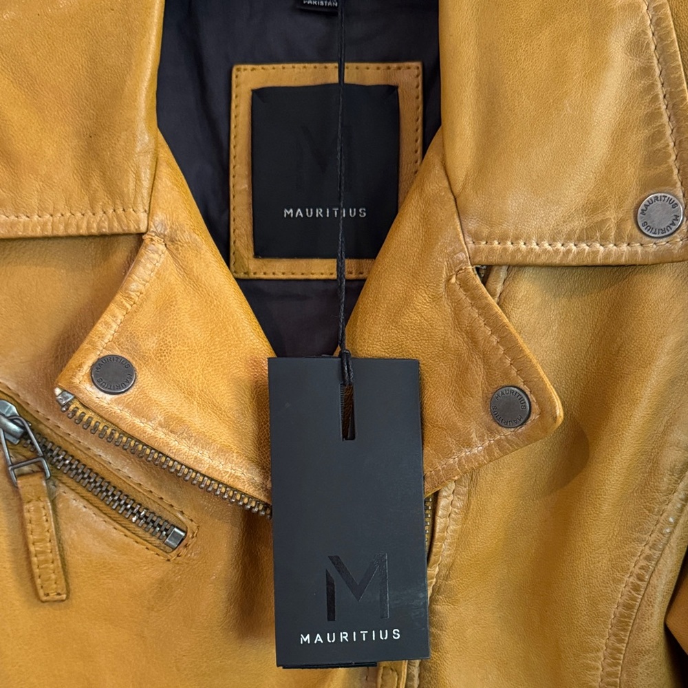 fp Christy sunrise golden tan stars lamb leather Jacket XS regular fit. NWT - Picture 4 of 17